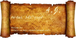 Ardai József névjegykártya